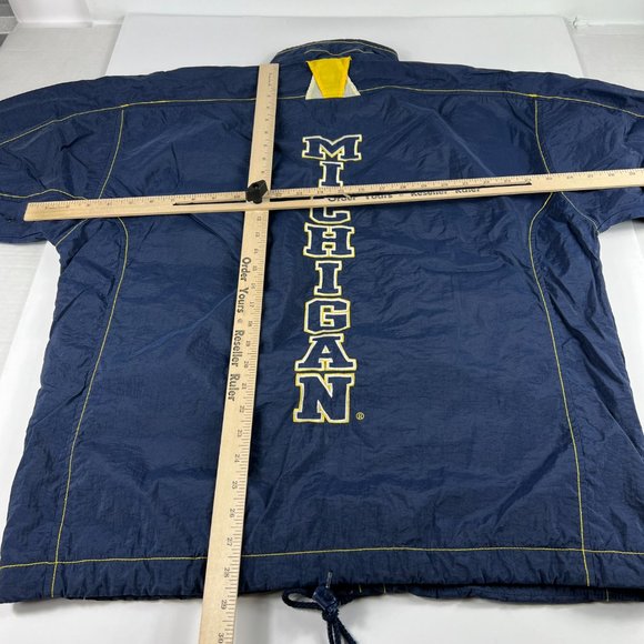 VTG 90s Nike Michigan Wolverines Jacket Small Blue Yellow Stitch Full Zip Coat - Picture 13 of 16